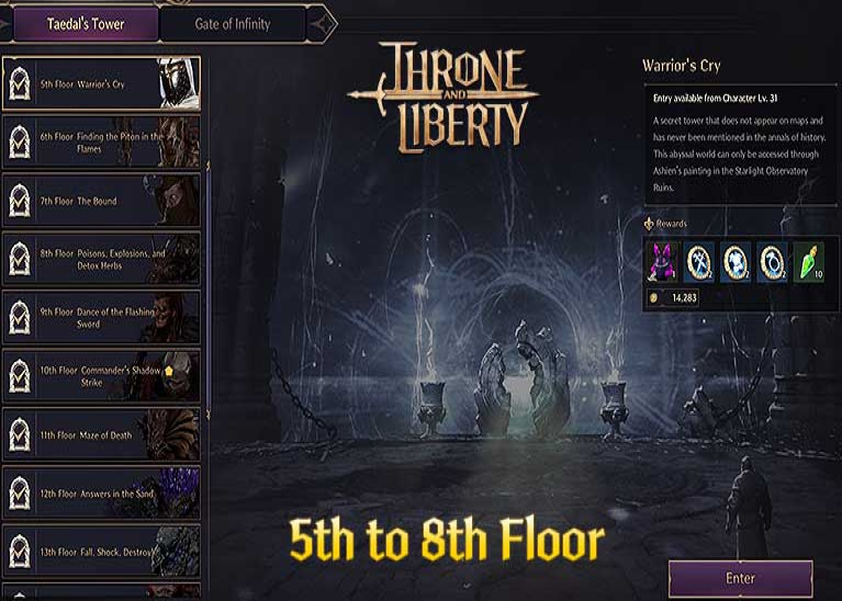 Taedal's Tower F5 - F8