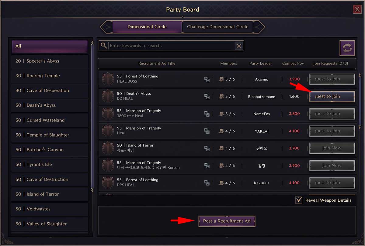 Party Board - Throne and Liberty Party Board - Throne and Liberty