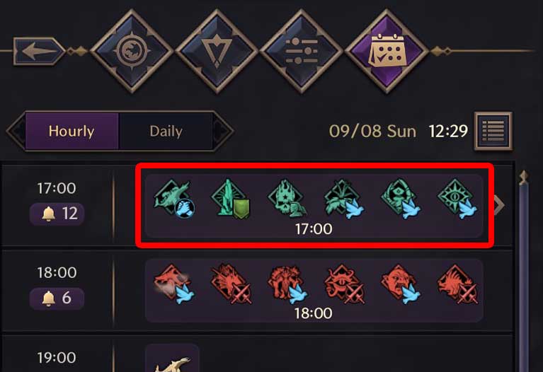 Time Table - Throne and Liberty